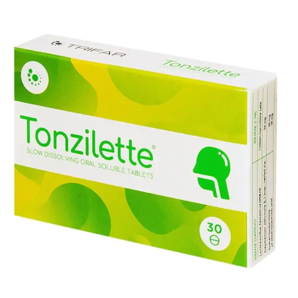 Tonzilette tablete s počasnim raztapljanjem v ustih, 30 tablet Tonzilette tablete s počasnim raztapljanjem v ustih, 30 tablet