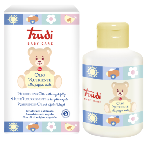 Trudi Baby Care hranilno olje z matičnim mlečkom in oljem sladkega mandlja, 150 ml Trudi Baby Care hranilno olje z matičnim mlečkom in oljem sladkega mandlja, 150 ml