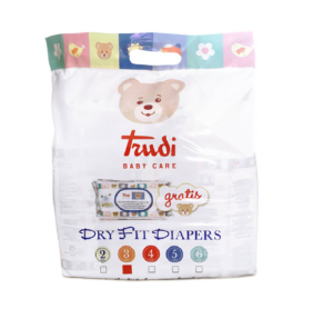 Trudi Baby Care Dry Fit Midi (4-9 kg), 60 plenic + Trudi Baby Care čistilni robčki s cvetličnim nektarjem, 72 robčkov