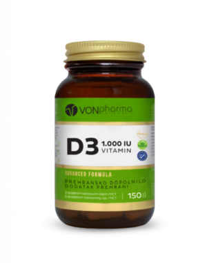 VonPharma Vitamin D3 1000 I.E. kapsule, 150 kapsul