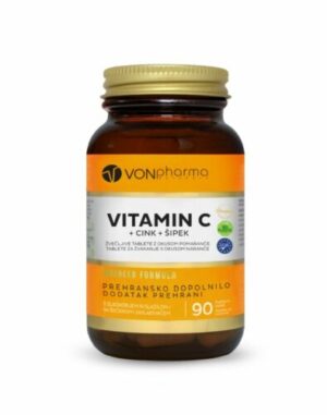 VonPharma Vitamin C + cink + šipek žvečljive tablete, 90 tablet