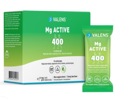 Valens Mg Active 400 vrečke, 20 vrečk Valens Mg Active 400 vrečke, 20 vrečk