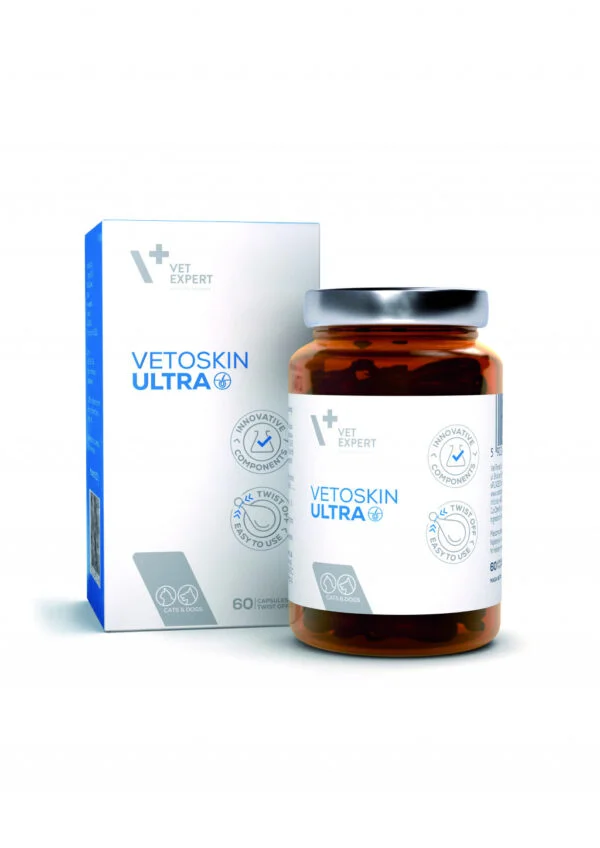 VetoSkin Ultra kapsule za pse in mačke, 60 kapsul VetoSkin Ultra kapsule za pse in mačke, 60 kapsul