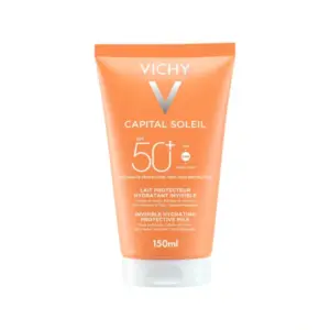 Vichy Capital Soleil nevidno vlažilno mleko za obraz in telo ZF 50+, 150 ml