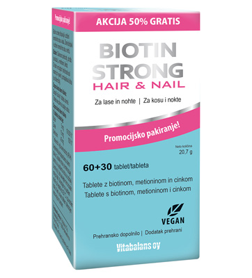 Vitabalans Lady Biotin Strong tablete za lase in nohte, 90 tablet Vitabalans Lady Biotin Strong tablete za lase in nohte, 90 tablet