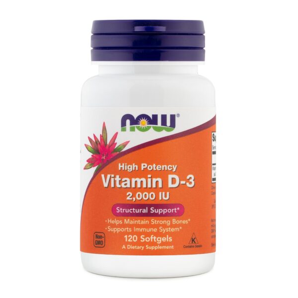 NOW Vitamin D3 2000 IE, 120 mehkih kapsul NOW Vitamin D3 2000 IE, 120 mehkih kapsul