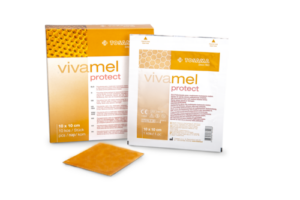 Vivamel Protect PU pena z medicinskim kostanjevim medom, 10 x 10 cm, sterilna, 10 oblog