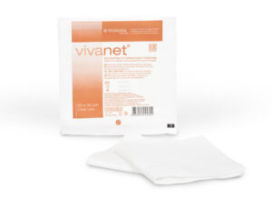 Vivanet netkana kompresa, 20 x 10 cm, 6 slojni, 2 kos v setu, sterilni, 25 setov