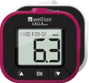 Wellion Calla Light merilnik glukoze v krvi (barva robida) – začetni komplet
