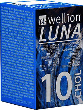 Wellion Luna merilni lističi za holesterol, 10 lističev