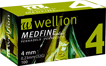 Wellion Medfine Plus igle za inzulinska peresa 32G 4 mm, 100 igel Wellion Medfine Plus igle za inzulinska peresa 32G 4 mm, 100 igel