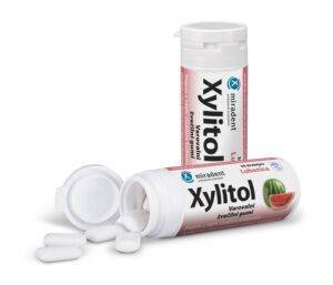Xylitol zaščitni žvečilni gumi - lubenica, 30 žvečilnih gumijev