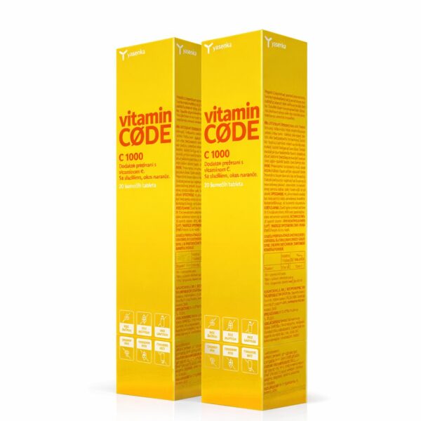 Yasenka Vitamin Code C 1000 šumeče tablete, 2 x 20 šumečih tablet Yasenka Vitamin Code C 1000 šumeče tablete, 2 x 20 šumečih tablet