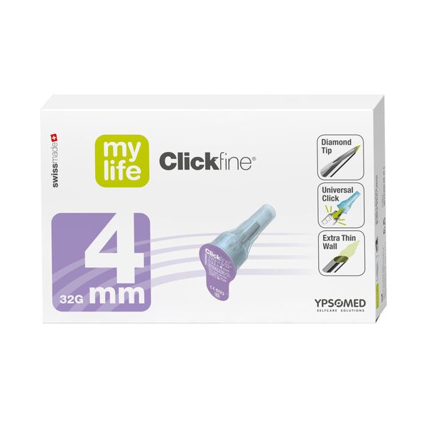 Ypsomed Clickfine 4 mm (32G) igle za inzulinske peresnike, 100 igel Ypsomed Clickfine 4 mm (32G) igle za inzulinske peresnike, 100 igel