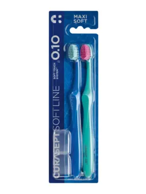Curasept Softline Maxi Soft 0.10 zobna ščetka - dvojno pakiranje, 2 zobni ščetki