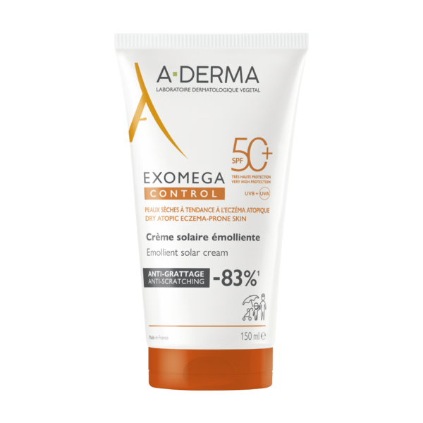 A-Derma Exomega Control emolientna krema za zaščito pred soncem ZF50+, 150 ml A-Derma Exomega Control emolientna krema za zaščito pred soncem ZF50+, 150 ml