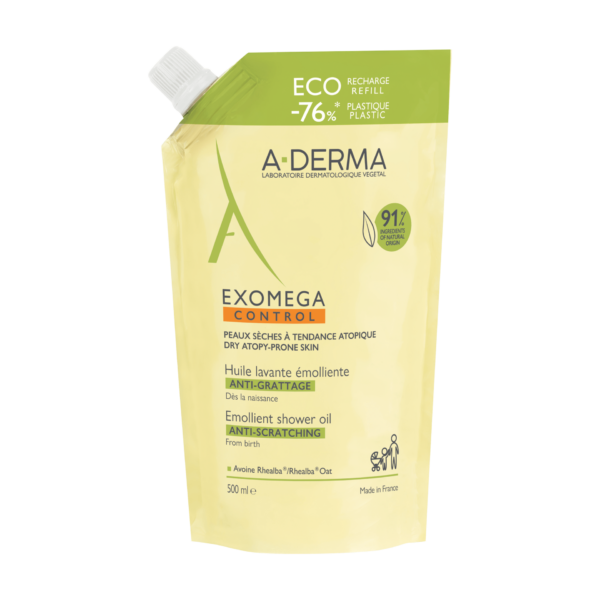 A-Derma Exomega Control emolientno čistilno olje za prhanje - refill, 500 ml A-Derma Exomega Control emolientno čistilno olje za prhanje - refill, 500 ml