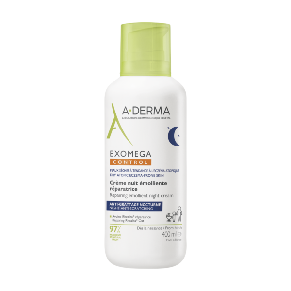 A-Derma Exomega Control obnavljajoča emolientna nočna krema, 400 ml A-Derma Exomega Control obnavljajoča emolientna nočna krema, 400 ml
