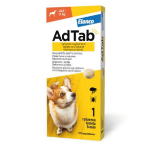 AdTab 225 mg žvečljive tablete za pse (> 5,5 - 11 kg), 1 tableta