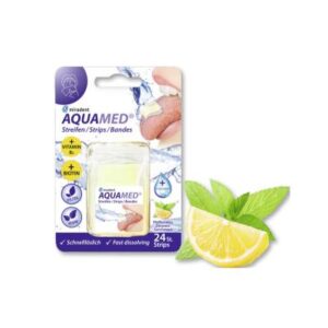 Miradent Aquamed Strips lističi za suha usta z okusom poprova meta - limona, 12 x 24 lističev Miradent Aquamed Strips lističi za suha usta z okusom poprova meta - limona, 12 x 24 lističev