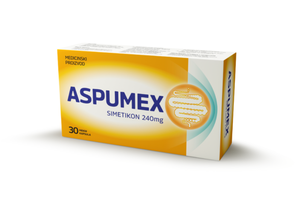 Aspumex simetikon 240 mg mehke kapsule, 30 kapsul Aspumex simetikon 240 mg mehke kapsule, 30 kapsul