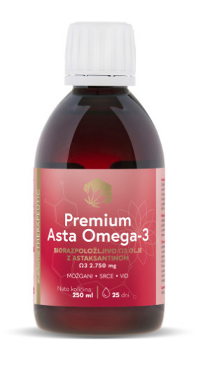 Premium Asta Omega-3 olje, 250 ml