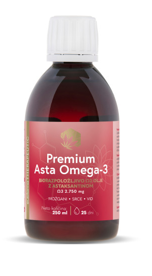 Premium Asta Omega-3 olje, 250 ml Premium Asta Omega-3 olje, 250 ml