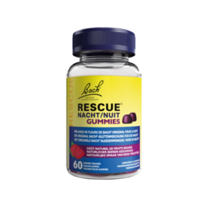 Bach Rescue Gummie Night žvečljivi bonboni z okusom maline, 60 bonbonov