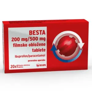 Besta 200 mg/500 mg filmsko obložene tablete, 20 tablet