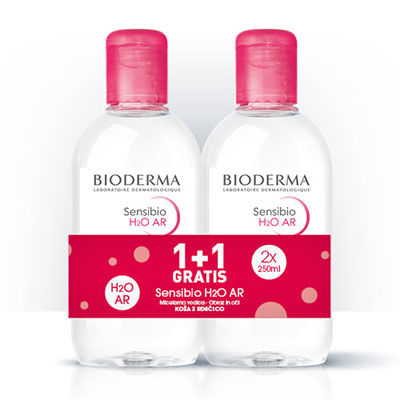 Bioderma Sensibio H2O AR micelarni losjon za čiščenje občutljive kože, 2 x 250 ml Bioderma Sensibio H2O AR micelarni losjon za čiščenje občutljive kože, 2 x 250 ml