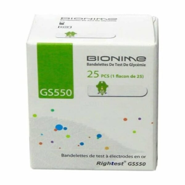 Bionime Rightest GS550 testni lističi, 25 testnih lističev