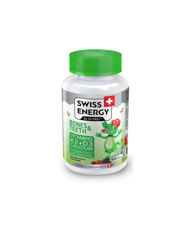 Swiss Energy Krokodil čvrstozobec - Bones&Teeth mehki bonboni za otroke, 60 bonbonov