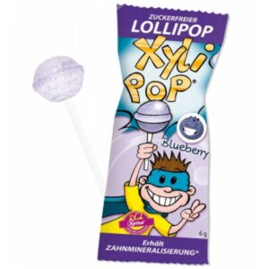 XyliPOP Lizika za preventivo in zobno nego – BOROVNICA, 1 lizika