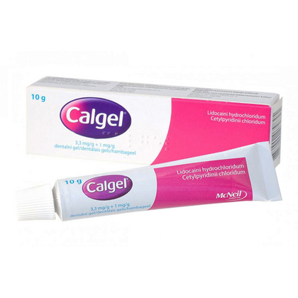 Calgel 3,3 mg/g + 1 mg/g gel za dlesni, 10 g Calgel 3,3 mg/g + 1 mg/g gel za dlesni, 10 g