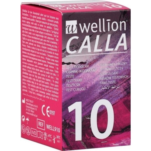 Wellion Calla merilni lističi za glukozo v krvi, 10 lističev Wellion Calla merilni lističi za glukozo v krvi, 10 lističev