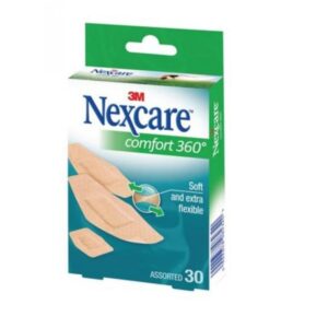 Nexcare Comfort 360 prožni in prilagodljivi obliži, 30 obližev različnih velikosti
