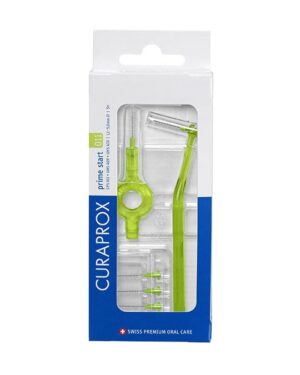 Curaprox CPS 011 Prime Start set medzobnih ščetk: 5 medzobnih ščetk + 2 držali