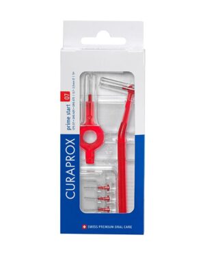 Curaprox CPS 07 Prime Start set medzobnih ščetk: 5 medzobnih ščetk + 2 držali