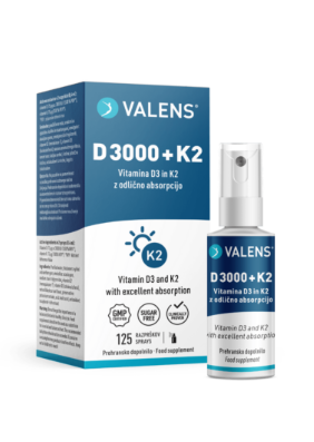 Valens D 3000 + K2 ustno pršilo, 25 ml