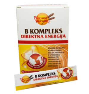 Natural Wealth B kompleks Direktna energija granule za neposredno zaužitje, 20 vrečk