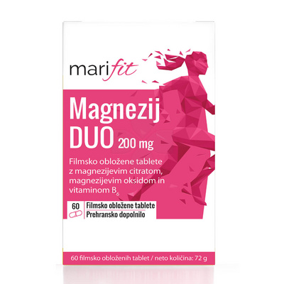 Marifit Magnezij DUO 200 mg filmsko obložene tablete, 60 tablet Marifit Magnezij DUO 200 mg filmsko obložene tablete, 60 tablet