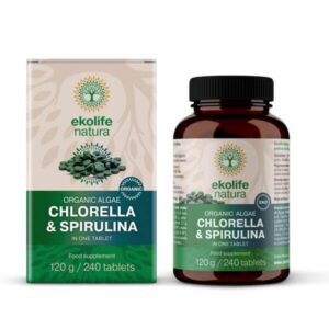 Ekolife natura Ekološka alga Chlorella & Spirulina tablete, 240 tablet