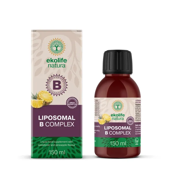 Ekolife natura Liposomski B kompleks tekočina, 150 ml Ekolife natura Liposomski B kompleks tekočina, 150 ml