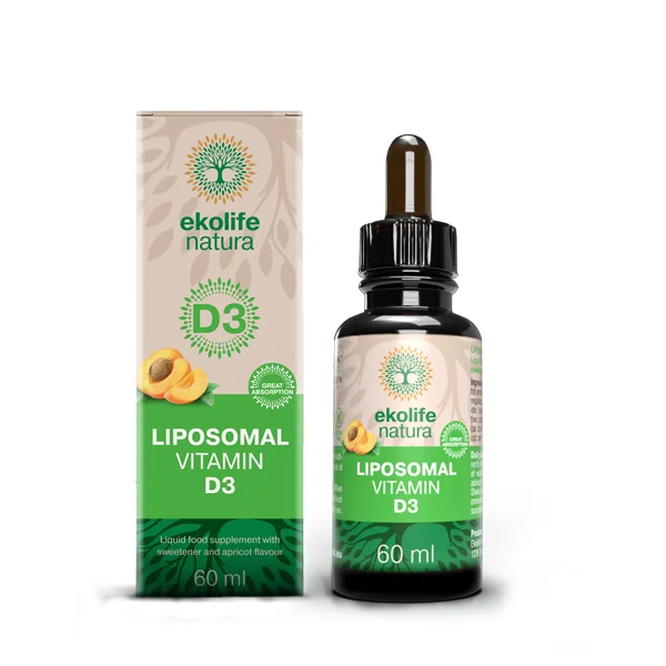 Ekolife natura Liposomski vitamin D3 tekočina, 60 ml Ekolife natura Liposomski vitamin D3 tekočina, 60 ml
