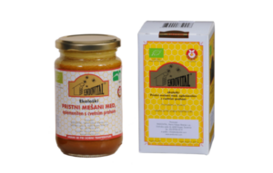 Endovital ekološki med oplemeniten s cvetnim prahom, 450 g