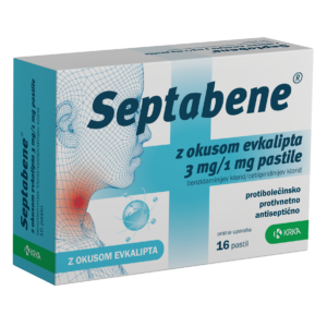 Septabene z okusom evkalipta 3 mg/1 mg pastile, 16 pastil