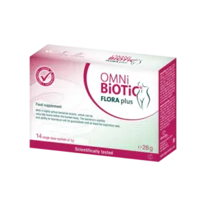 OMNi BiOTiC FLORA plus+ vrečke, 14 vrečk po 2 g praška