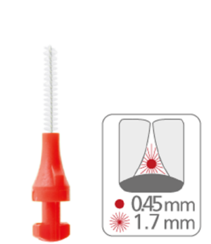 Paro Isola F zamenljiva medzobna ščetka (rdeča) – 1,7 mm, 5 medzobnih ščetk