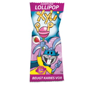 XyliPOP Lizika za preventivo in zobno nego – JAGODA, 1 lizika