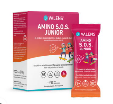 Valens Amino S.O.S. Junior prašek za pripravo napitka, 10 vrečk Valens Amino S.O.S. Junior prašek za pripravo napitka, 10 vrečk